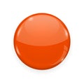 Orange web button isolated on white background. Round 3d icon Royalty Free Stock Photo