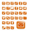 Orange website button set Royalty Free Stock Photo