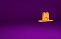 Orange Western cowboy hat icon isolated on purple background. Minimalism concept. 3d illustration 3D render