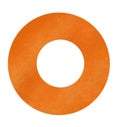 Orange Wheel ring donut circular geometric shape frame grung texture illustration