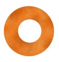 Orange Wheel ring donut circular geometric shape frame grung texture illustration