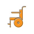 Orange Wheelchair for disabled person icon isolated on white background. Vector Illustration Royalty Free Stock Photo