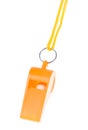 Orange whistle isolated Royalty Free Stock Photo