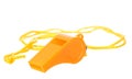 Orange whistle isolated Royalty Free Stock Photo