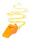 Orange whistle isolated Royalty Free Stock Photo