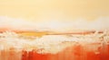 Cream And Orange Abstract Landscape With Seagulls In Kolsch Style Royalty Free Stock Photo
