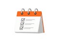 Orange and white calendar with check boxes for task management Royalty Free Stock Photo