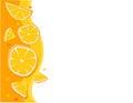 Orange on white color background with lemon slices. Royalty Free Stock Photo