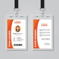 Orange and White Corporate ID Card Template