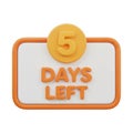 Orange and White 3D Countdown Timer Graphic with \