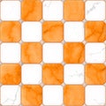 Orange and white marble square floor tiles with gray rhombs and gap seamless pattern Royalty Free Stock Photo