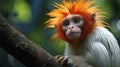 Vibrant Portraiture Of A White Monkey In Brazilian Zoo