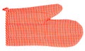 Mitt oven glove dark orange white plaid