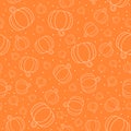 Orange and white pumpkin seamless pattern. Halloween