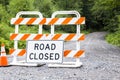 Road Closed Sign on Rural Dirt Road Royalty Free Stock Photo