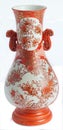 Orange and white Satsuma vase Royalty Free Stock Photo