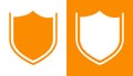 Orange and White Shield Icons for Security and Protection Royalty Free Stock Photo