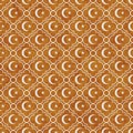 Orange and White Star and Crescent Symbol Tile Pattern Repeat Ba