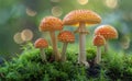 Orange And White Toadstools Growing In A Forest During The Day Royalty Free Stock Photo