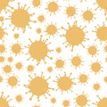 Orange on White Virus Pattern Seamless Repeat Background Royalty Free Stock Photo