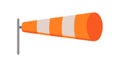 Orange & White Windsock, Aviation Wind Indicator Vector, vector design Generative AI Royalty Free Stock Photo
