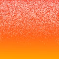 Orange winter background. Falling snow. Flying snowflakes backdrop. Christmas holiday mood background. New Year snowfall vector Royalty Free Stock Photo