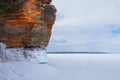 Orange Winter Cliff with Copy Space Royalty Free Stock Photo