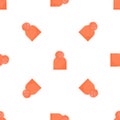 Orange winter hat pattern seamless vector