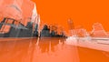 Orange Wireframe Architecture Creativity Concepts Backgrounds Royalty Free Stock Photo