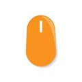 Orange wireless mouse icon flat vector design isolated from white background