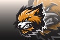 orange wolf vector mascot logo design with modern illustration concept. angry wolf illustration for a sports and esports team Royalty Free Stock Photo