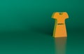 Orange Woman dress icon isolated on green background. Clothes sign. Minimalism concept. 3D render illustration