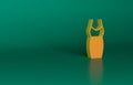 Orange Woman dress icon isolated on green background. Clothes sign. Minimalism concept. 3D render illustration