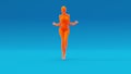 Orange Woman Sexy Smoke Figure Spirit Demon Blue Background