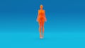 Orange Woman Sexy Smoke Figure Spirit Demon Blue Background