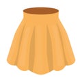 Orange women s light summer skirt with pleats. Beautiful women s summer clothing.Woman clothes single icon in cartoon Royalty Free Stock Photo