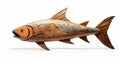 Hand Carved Salmon Wall Sculpture In The Style Of Frank Quitely Royalty Free Stock Photo