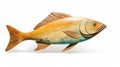 Orange Wooden Fish Sculpture: Photorealistic Wildlife Art