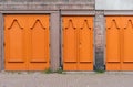 Orange wooden stylish doors