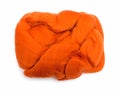 Orange wool fiber ball