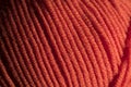 Orange wool thread ball macro closeup Royalty Free Stock Photo