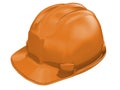 Orange worker helmet of a construction site on a white background 3d rendering Royalty Free Stock Photo