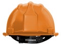 Orange worker helmet of a construction site on a white background 3d rendering Royalty Free Stock Photo