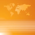 Orange world map background