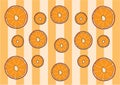 Orange Wrapping paper and Wale Design pattern background