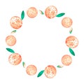 Orange wreath. Watercolor illustration. Isolated on a white background. For your design.