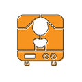 Orange X-ray machine icon isolated on white background. Vector Illustration Royalty Free Stock Photo