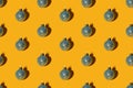 Orange xmas background blue ball seamless pattern Royalty Free Stock Photo
