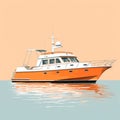 Orange Yacht In Annibale Carracci Style: Clean And Simple Design