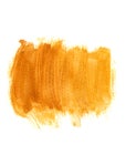 Orange yellow acrylic stain from brushstrokes